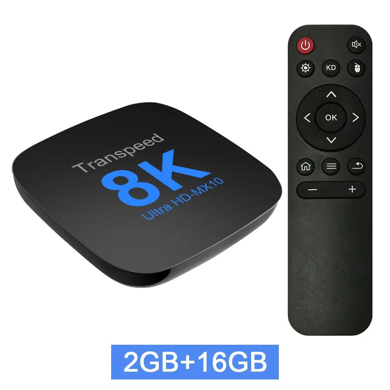 Transpeed Android 13 TV Box 8K ultra HD MX-10