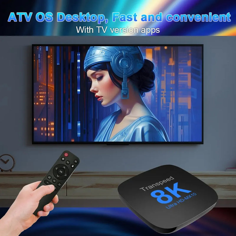 Transpeed Android 13 TV Box 8K ultra HD MX-10